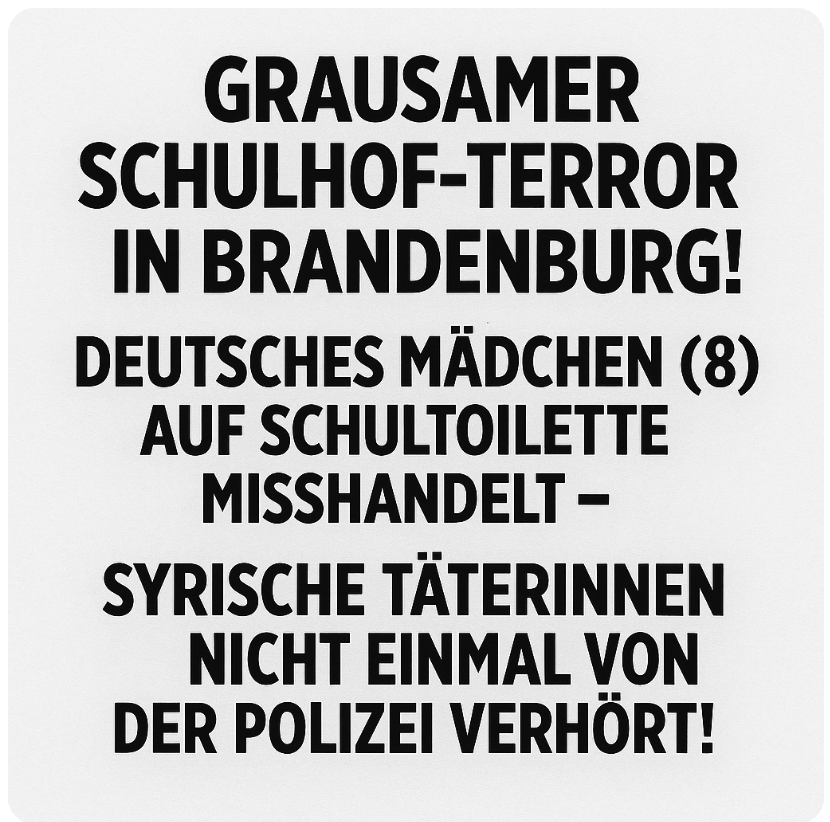 GRAUSAMER SCHULHOF-TERROR IN BRANDENBURG! DEUTSCHES MÄDCHEN (8) AUF SCHULTOILETTE MISSHANDELT – SYRISCHE TÄTERINNEN NICHT EINMAL VON DER POLIZEI VERHÖRT!