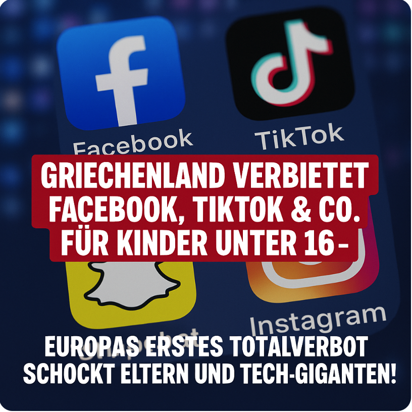 SOCIAL-MEDIA-BOMBE IN EUROPA! GRIECHENLAND VERBIETET FACEBOOK, TIKTOK & CO. FÜR KINDER UNTER 16 – EUROPAS ERSTES TOTALVERBOT SCHOCKT ELTERN UND TECH-GIGANTEN!