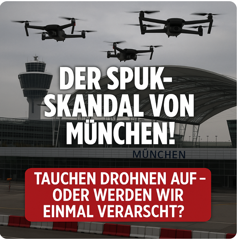 DER SPUK-SKANDAL VON MÜNCHEN! TAUCHEN DROHNEN AUF – ODER WERDEN WIR WIEDER EINMAL VERARSCHT? FLUGVERKEHR IM CHAOS, PASSAGIERE AUF FELDBETTEN – UND DIE DROHNEN LÖSEN SICH IN LUFT AUF!