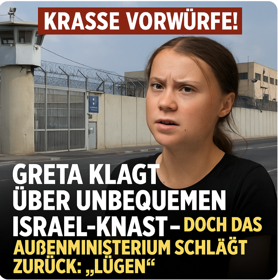 KRASSE VORWÜRFE! GRETA KLAGT ÜBER UNBEQUEMEN ISRAEL-KNAST – DOCH DAS AUßENMINISTERIUM SCHLÄGT ZURÜCK: „LÜGEN!“