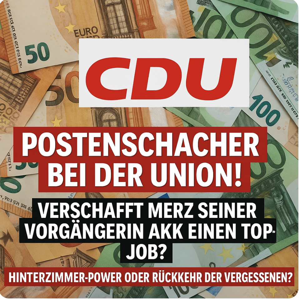 POSTENSCHACHER BEI DER UNION! VERSCHAFFT MERZ SEINER VORGÄNGERIN AKK EINEN TOP-JOB? HINTERZIMMER-POWER ODER RÜCKKEHR DER VERGESSENEN?