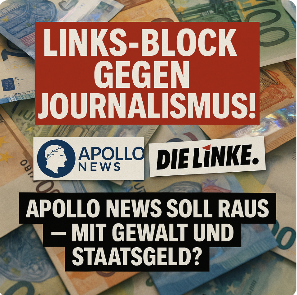 LINKS-BLOCK GEGEN JOURNALISMUS! APOLLO NEWS SOLL RAUS – MIT GEWALT UND STAATSGELD?