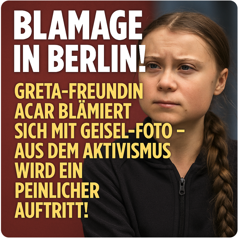 BLAMAGE IN BERLIN! GRETA-FREUNDIN ACAR BLÄMIERT SICH MIT GEISEL-FOTO – AUS DEM AKTIVISMUS WIRD EIN PEINLICHER AUFTRITT!