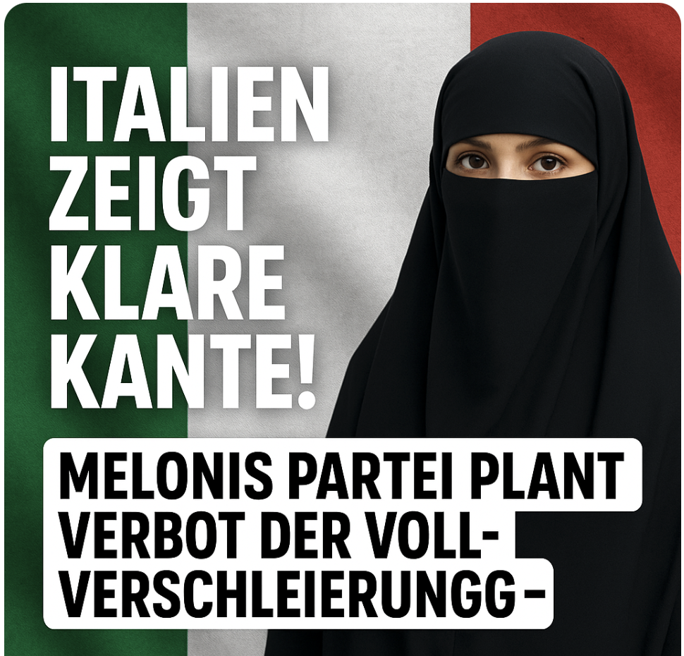 ITALIEN ZEIGT KLARE KANTE! MELONIS PARTEI PLANT VERBOT DER VOLLVERSCHLEIERUNG – SCHLUSS MIT PARALLELGESELLSCHAFTEN UND FÜR MEHR SICHTBARE INTEGRATION!