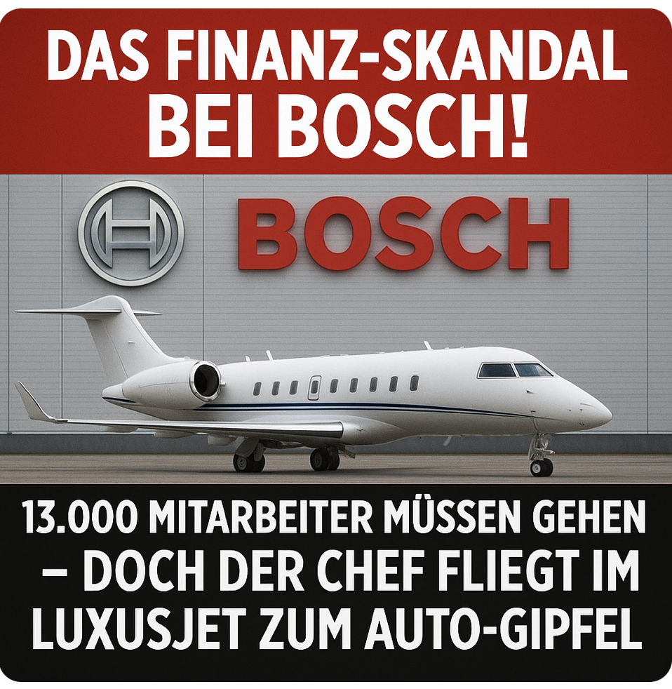 FINANZ-SKANDAL BEI BOSCH! 13.000 MITARBEITER MÜSSEN GEHEN – DOCH DER CHEF FLIEGT IM LUXUSJET ZUM AUTO-GIPFEL!