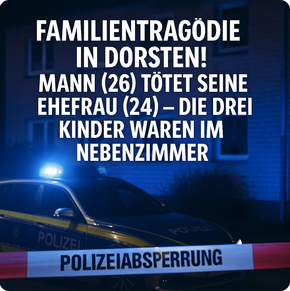 FAMILIENTRAGÖDIE IN DORSTEN! MANN (26) TÖTET SEINE EHEFRAU (24) – DIE DREI KINDER WAREN IM NEBENZIMMER!