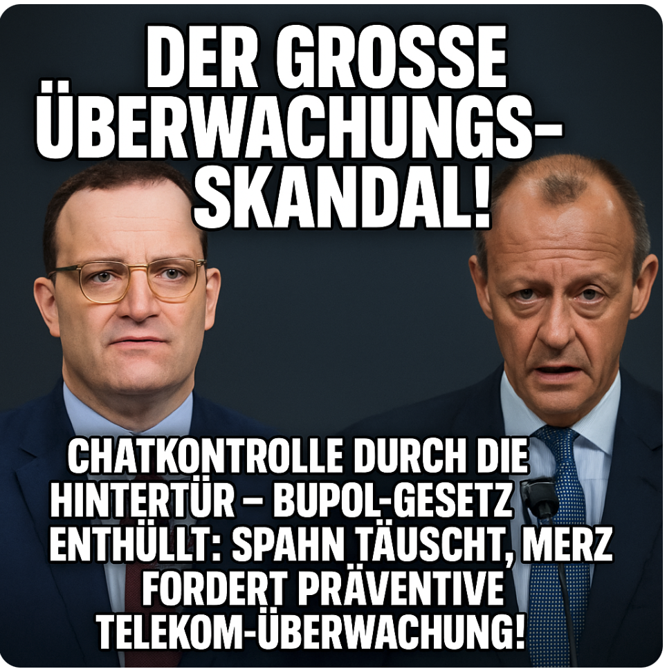 DER GROSSE ÜBERWACHUNGS-SKANDAL! CHATKONTROLLE DURCH DIE HINTERTÜR – BUPOL-GESETZ ENTHÜLLT: SPANN TÄUSCHT, MERZ FORDERT PRÄVENTIVE TELEKOM-ÜBERWACHUNG!