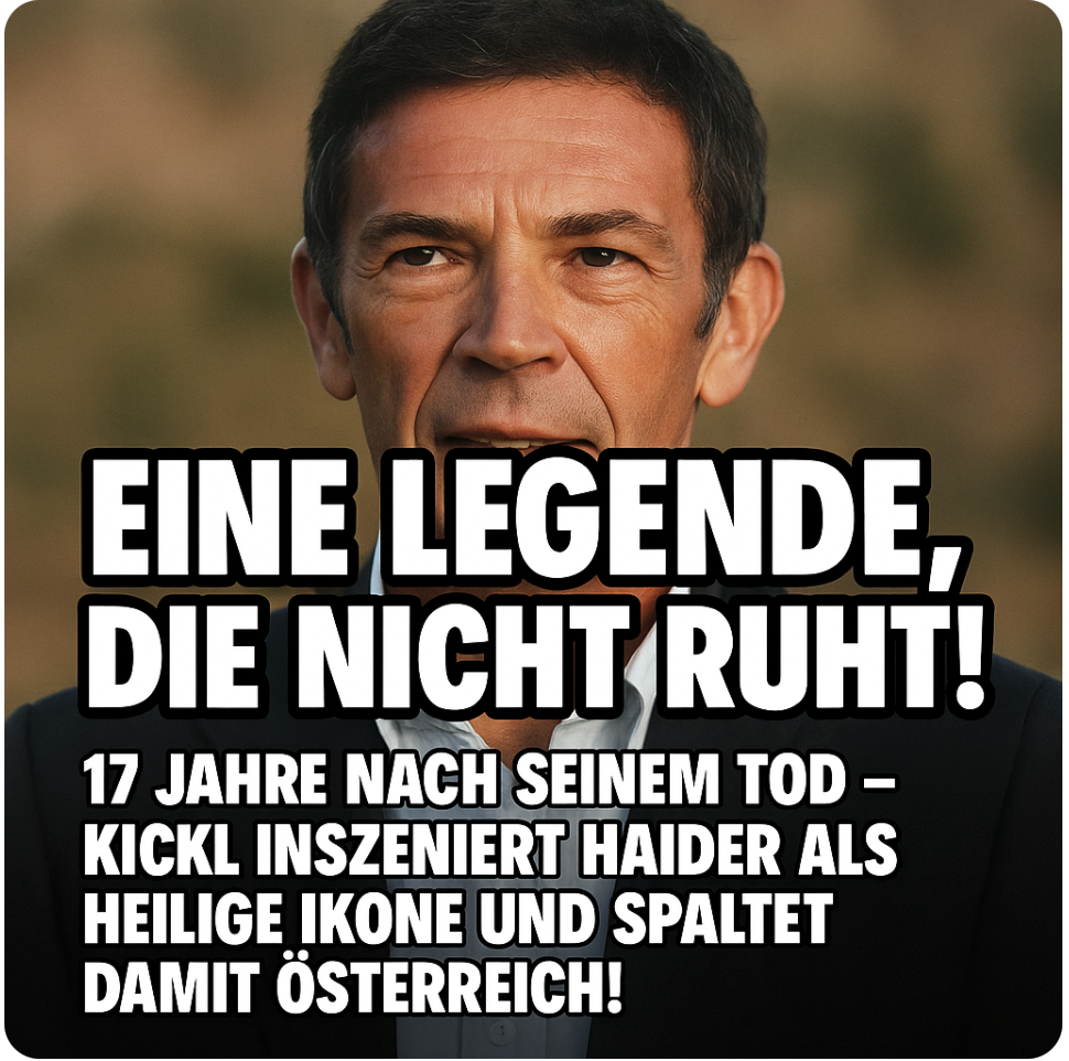 EINE LEGENDE, DIE NICHT RUHT! 17 JAHRE NACH SEINEM TOD – KICKL INSZENIERT HAIDER ALS HEILIGE IKONE UND SPALTET DAMIT ÖSTERREICH!