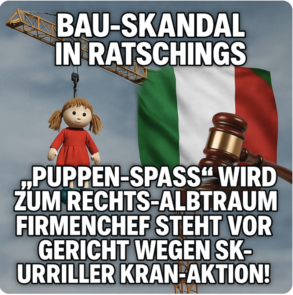 BAU-SKANDAL IN RATSCHINGS! „PUPPEN-SPASS“ WIRD ZUM RECHTS-ALBTRAUM – FIRMENCHEF STEHT VOR GERICHT WEGEN SKURRILER KRAN-AKTION!