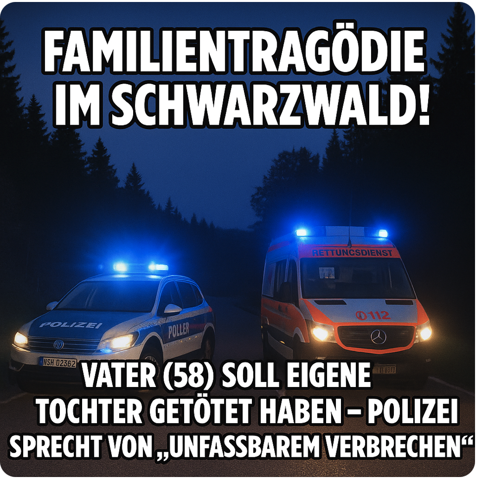 FAMILIENTRAGÖDIE IM SCHWARZWALD! VATER (58) SOLL EIGENE TOCHTER GETÖTET HABEN – POLIZEI SPRECHT VON „UNFASSBAREM VERBRECHEN“!