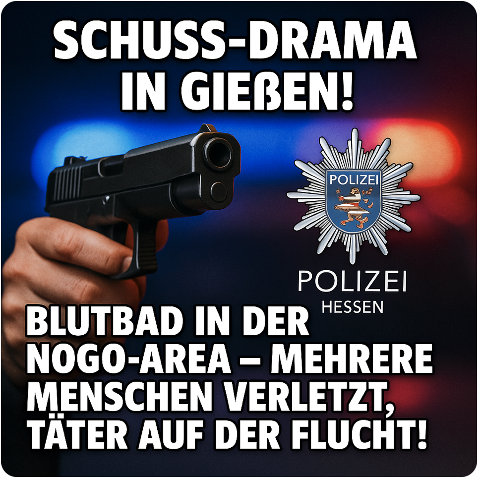 SCHUSS-DRAMA IN GIEßEN! BLUTBAD IN DER NOGO-AREA – MEHRERE MENSCHEN VERLETZT, TÄTER AUF DER FLUCHT!