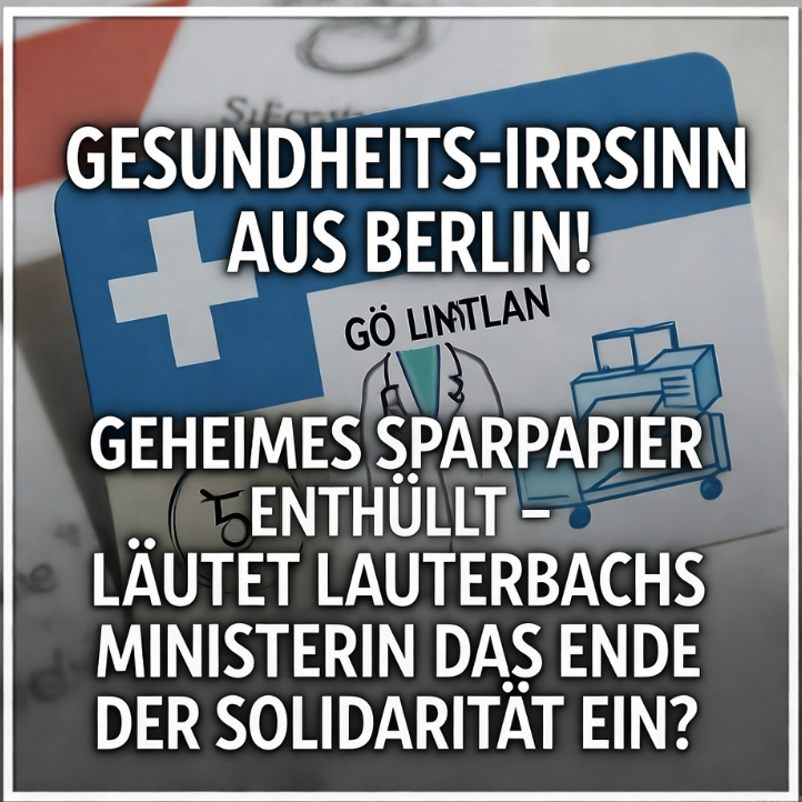 GESUNDHEITS-IRRSINN AUS BERLIN! GEHEIMES SPARPAPIER ENTHÜLLT – LÄUTET LAUTERBACHS MINISTERIN DAS ENDE DER SOLIDARITÄT EIN?