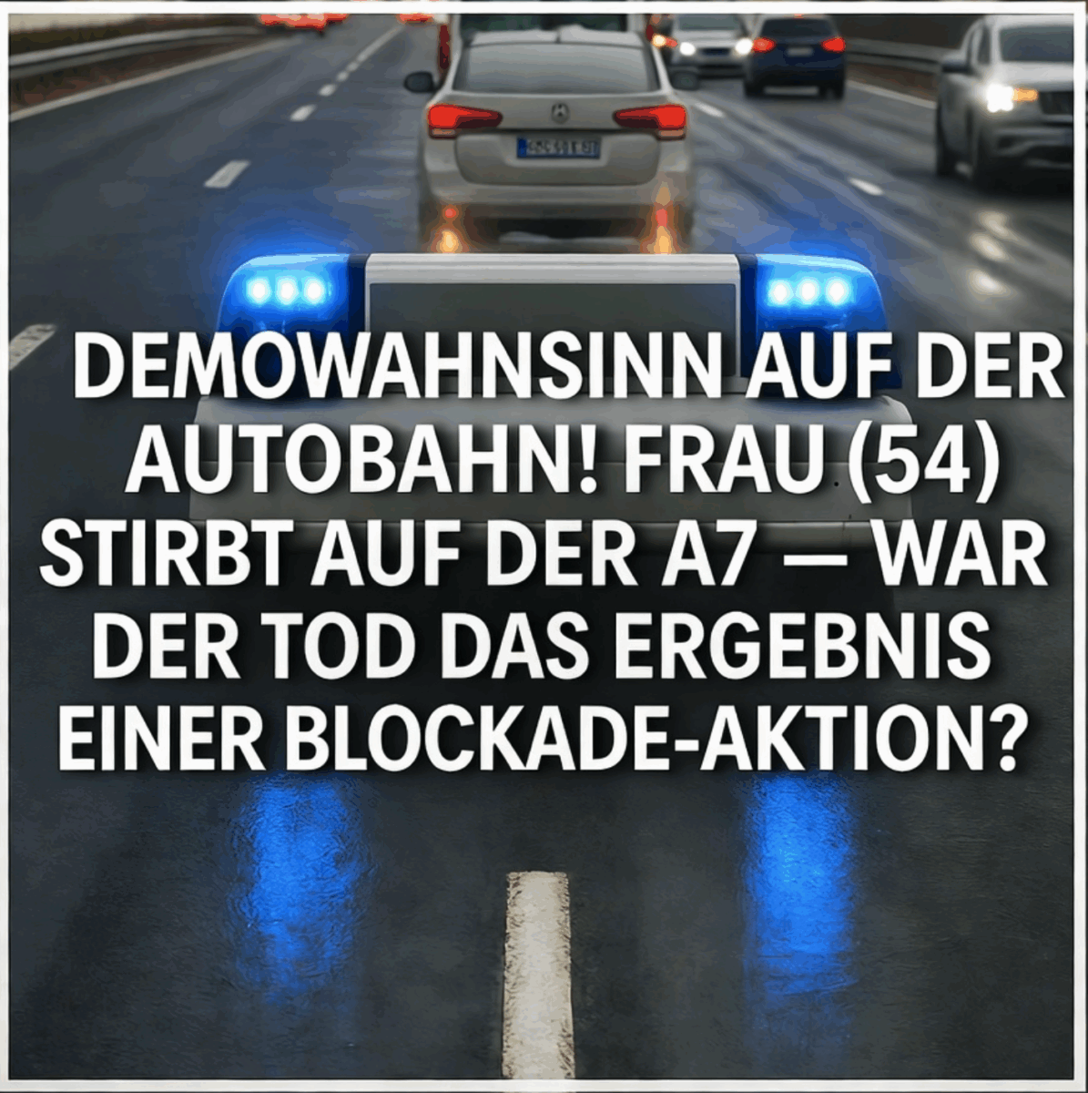 DEMOWAHNSINN AUF DER AUTOBAHN! FRAU (54) STIRBT AUF DER A7 – WAR DER TOD DAS ERGEBNIS EINER BLOCKADE-AKTION?