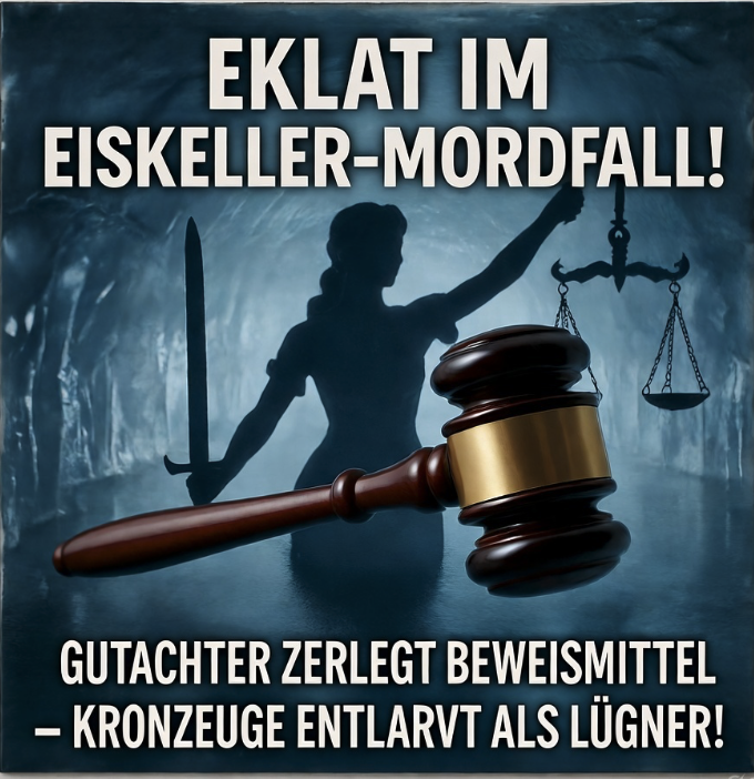 JUSTZ-SKANDAL und EKLAT IM EISKELLER-MORDFALL! GUTACHTER ZERLEGT BEWEISMITTEL – KRONZEUGE ENTLARVT ALS LÜGNER!