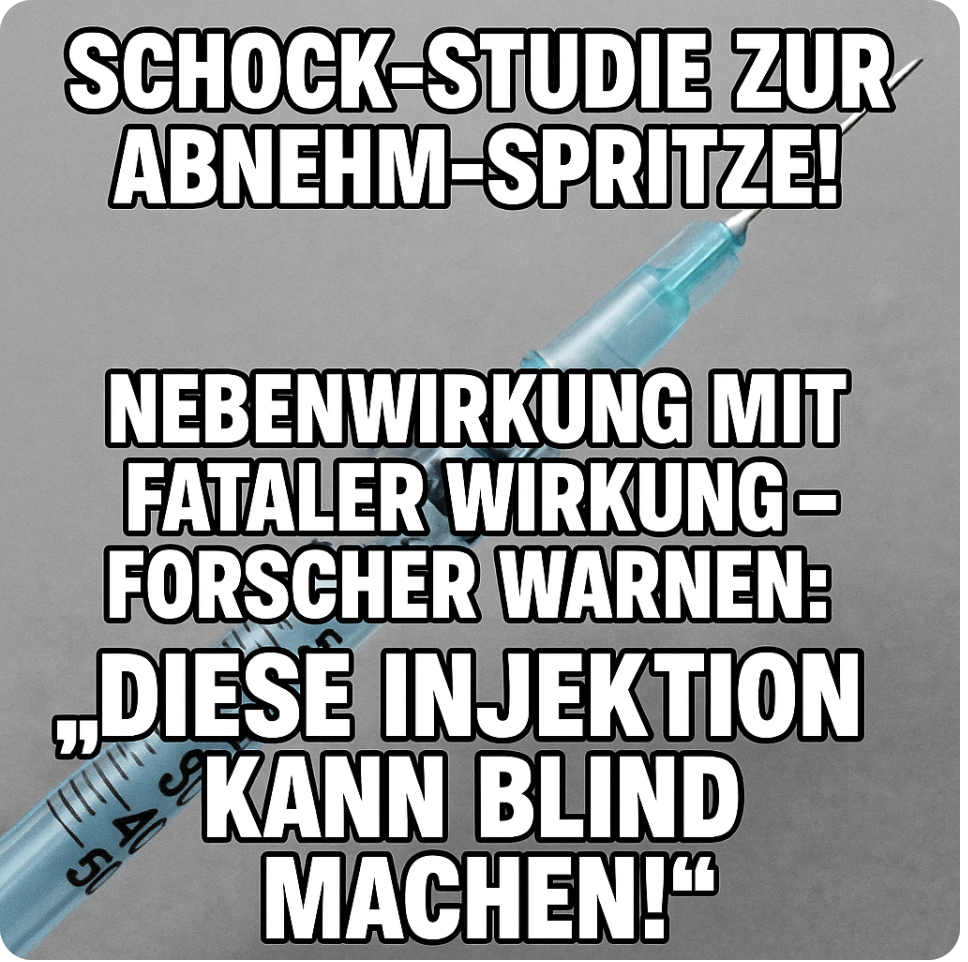 SCHOCK-STUDIE ZUR ABNEHM-SPRITZE! NEBENWIRKUNG MIT FATALER WIRKUNG – FORSCHER WARNEN: „DIESE INJEKTION KANN BLIND MACHEN!“