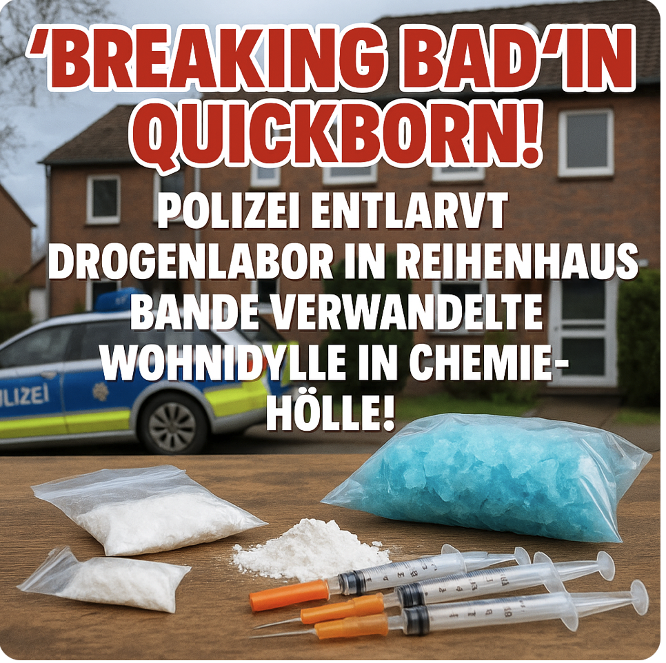 „BREAKING BAD“ IN QUICKBORN! POLIZEI ENTLARVT DROGENLABOR IN REIHENHAUS – BANDE VERWANDELTE WOHNIDYLLE IN CHEMIE-HÖLLE!