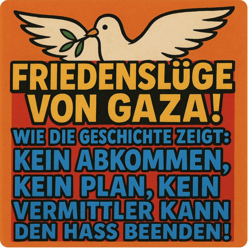 FRIEDENSLÜGE VON GAZA! WIE DIE GESCHICHTE ZEIGT: KEIN ABKOMMEN, KEIN PLAN, KEIN VERMITTLER KANN DEN HASS BEENDEN!