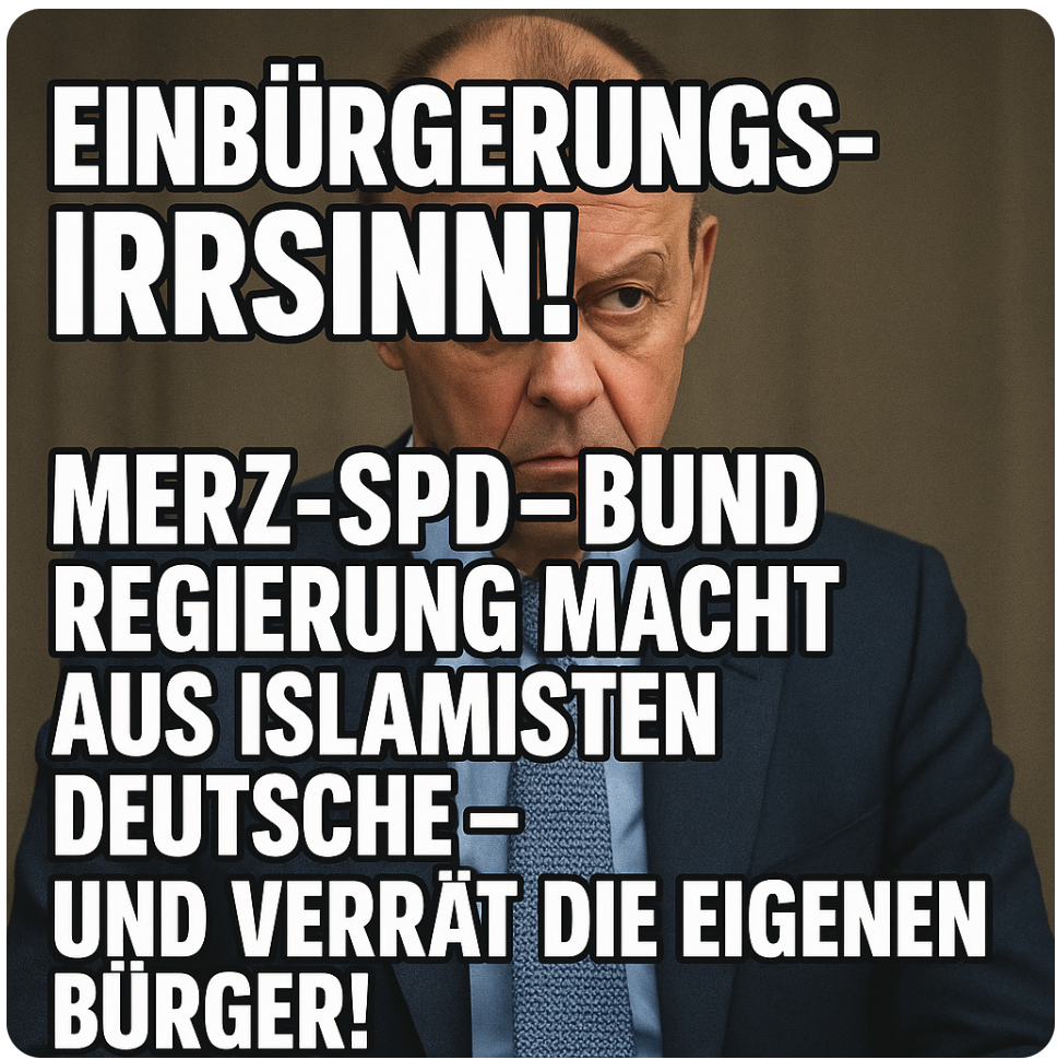 EINBÜRGERUNGS-IRRSINN! MERZ-SPD-BUND REGIERUNG MACHT AUS ISLAMISTEN DEUTSCHE – UND VERRÄT DIE EIGENEN BÜRGER!