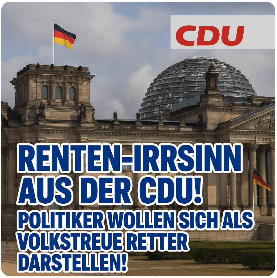 RENTEN-IRRSINN AUS DER CDU! – POLITIKER WOLLEN SICH ALS VOLKSTREUE RETTER DARSTELLEN – DOCH DIE WAHRHEIT IST EIN SOZIALER TASCHENSPIELERTRICK!