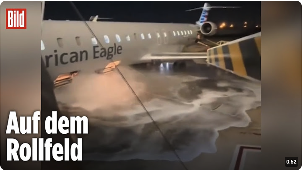 USA: Kerosin tritt unkontrolliert aus Flugzeug aus!