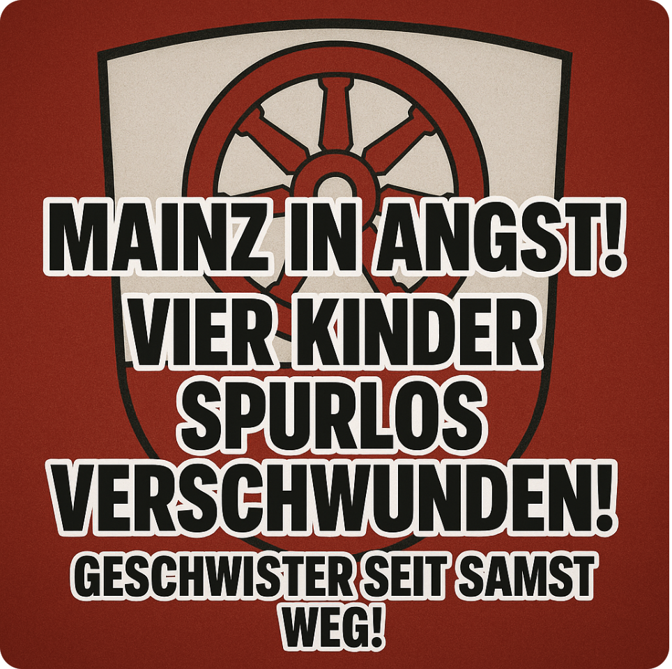 MAINZ IN ANGST! – VIER KINDER SPURLOS VERSCHWUNDEN! – GESCHWISTER SEIT SAMSTAG WEG – DIE STADT STEHT UNTER SCHOCK!