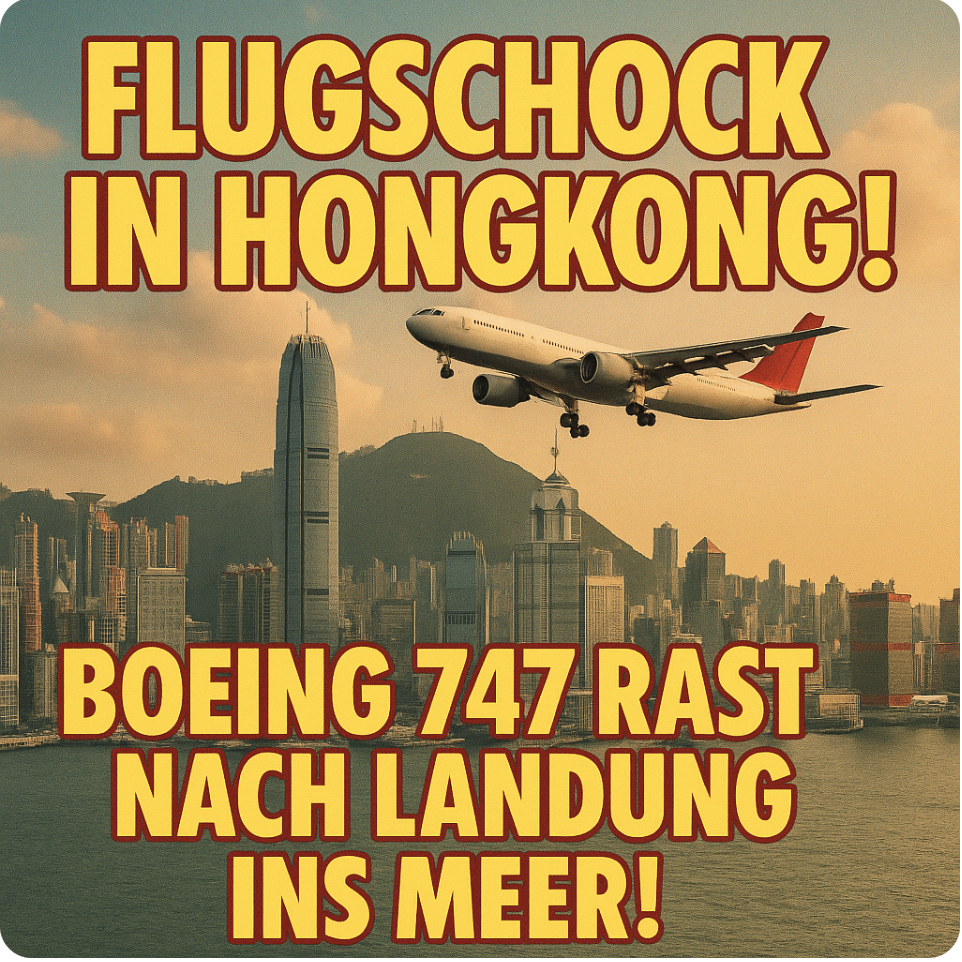 FLUGSCHOCK IN HONGKONG! – BOEING 747 RAST NACH LANDUNG INS MEER! – ZWEI TOT, CHAOS AM AIRPORT!