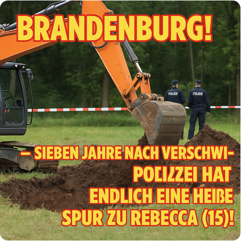 GRABENDEPOCHE IN BRANDENBURG! – SIEBEN JAHRE NACH VERSCHWINDEN: POLIZEI HAT ENDLICH EINE HEIßE SPUR ZU REBECCA (15)!