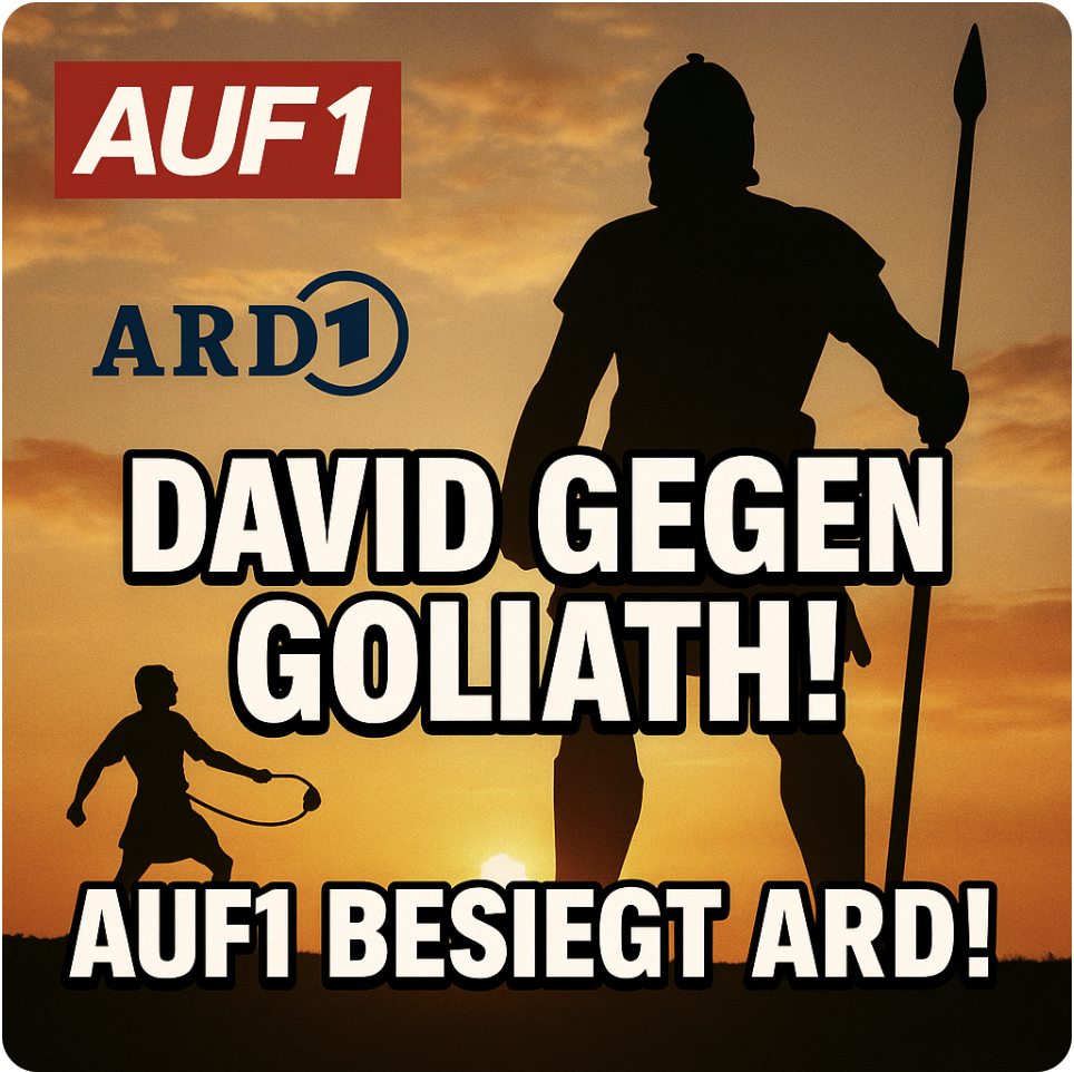 DAVID GEGEN GOLIATH! – AUF1 SCHLÄGT ARD IM MARKENKRIEG! – KLEINER SENDER TROTZT STAATSGIGANTEN UND GEWINNT DEN RECHTSKAMPF!