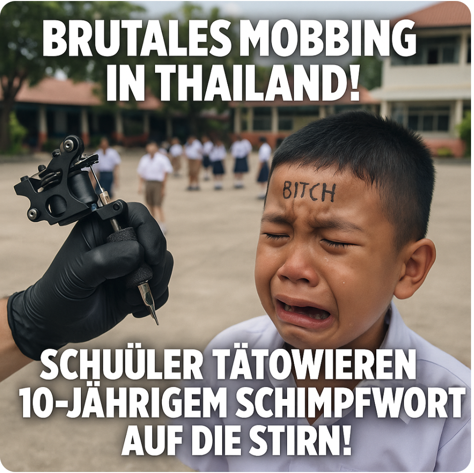 GRAUSAMES MOBBING IN THAILAND! – SCHÜLER TÄTOWIEREN 10-JÄHRIGEM SCHIMPFWORT AUF DIE STIRN – GANZES LAND ENTSETZT ÜBER BRUTALEN SCHUL-ALBTRAUM!