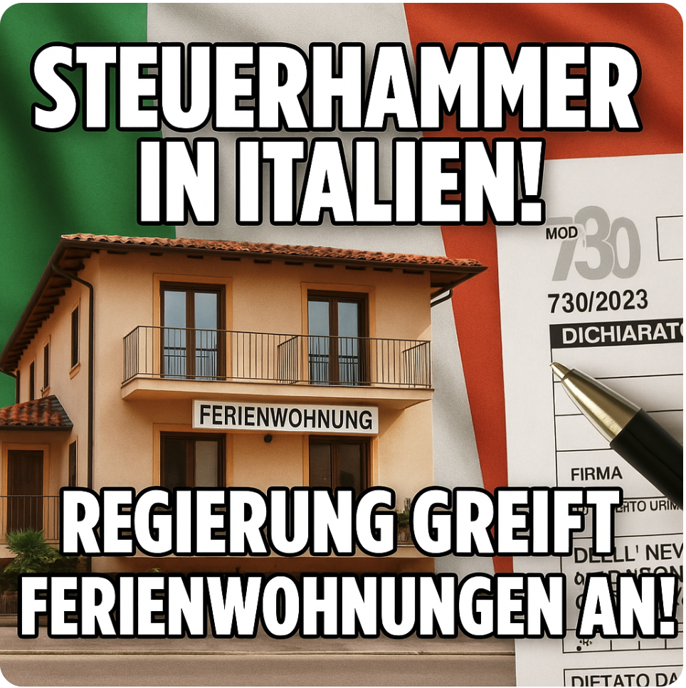 FERIENWOHNUNGS-ABZOCKE IN ITALIEN! – REGIERUNG GREIFT PRIVATE VERMIETER AN – NEUE STEUERPLÄNE TREFFEN VOR ALLEM KLEINE BESITZER!