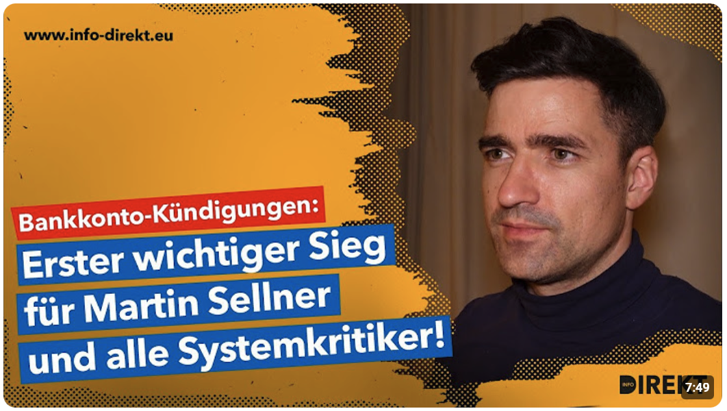 Bankkontokündigungen: Erster wichtiger Sieg für Martin Sellner und alle Systemkritiker!