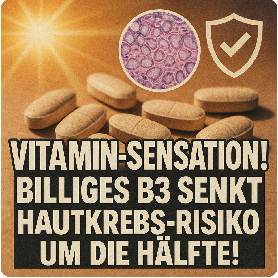 SENSATION IN DER KREBSFORSCHUNG! – BILLIGES VITAMIN B3 SENKT HAUTKREBS-RISIKO UM DIE HÄLFTE – STUDIE SPRICHT VON DURCHBRUCH IN DER PRÄVENTION!