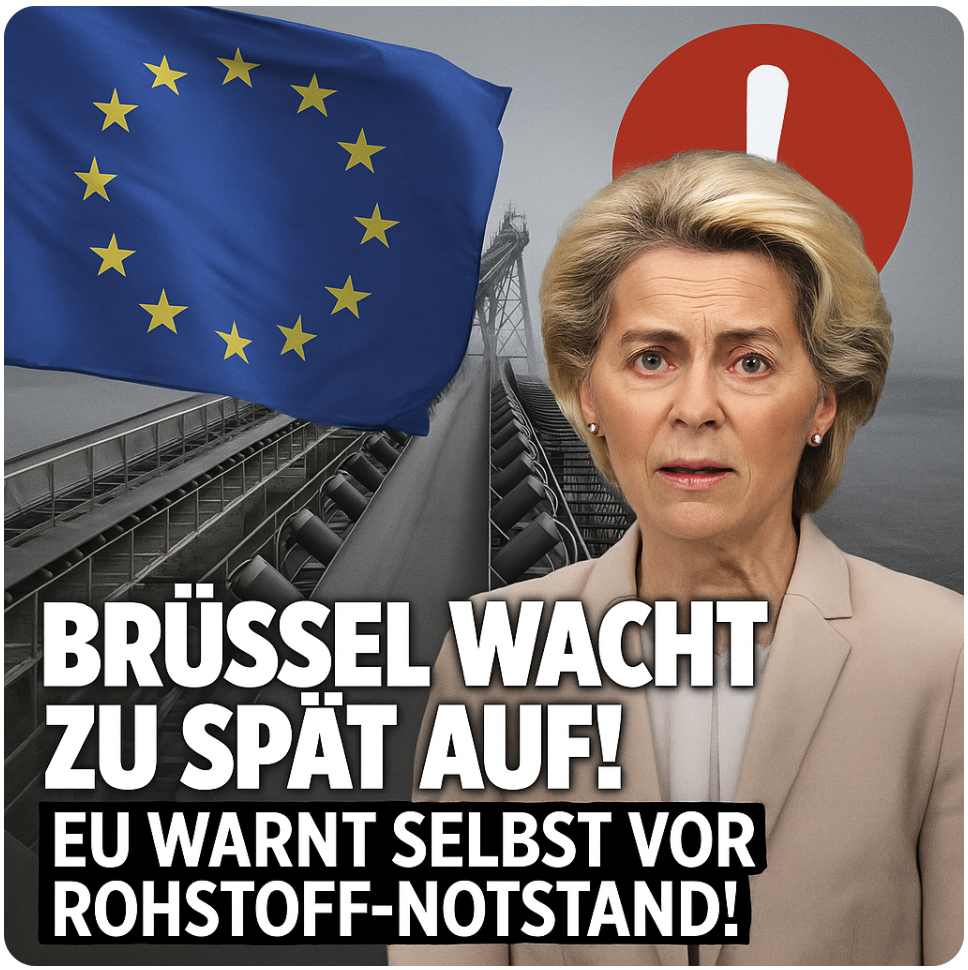 BRÜSSEL WACHT ZU SPÄT AUF! – EU KOMMISSION GIBT EIGENES VERSAGEN ZU – VON DER LEYEN WARNT VOR ROHSTOFF-NOTSTAND, DEN SIE SELBST VERURSACHT HAT!