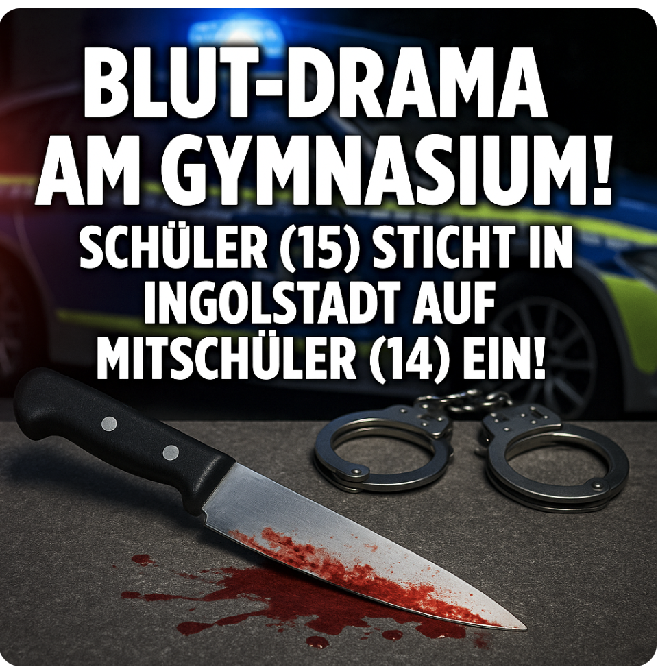 INGOLSTADT UNTER SCHOCK! – BLUT-ATTACKE AM GYMNASIUM: SCHÜLER (15) STICHT AUF 14-JÄHRIGEN KLASSEKAMERADEN EIN!