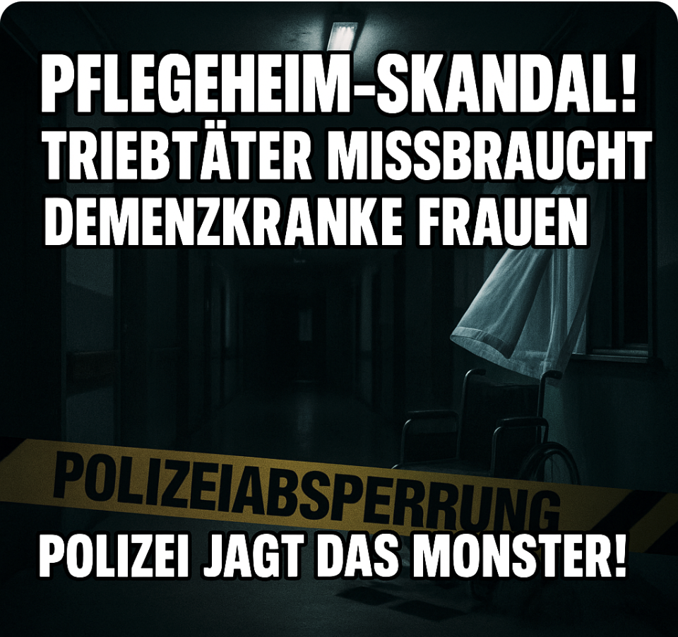 „PFLEGEHEIM-Skandal!  IN DER NACHT! – EINBRECHER MISSBRAUCHT VIER DEMENZKRANKE FRAUEN – TRIEBTÄTER AUF DER FLUCHT!“