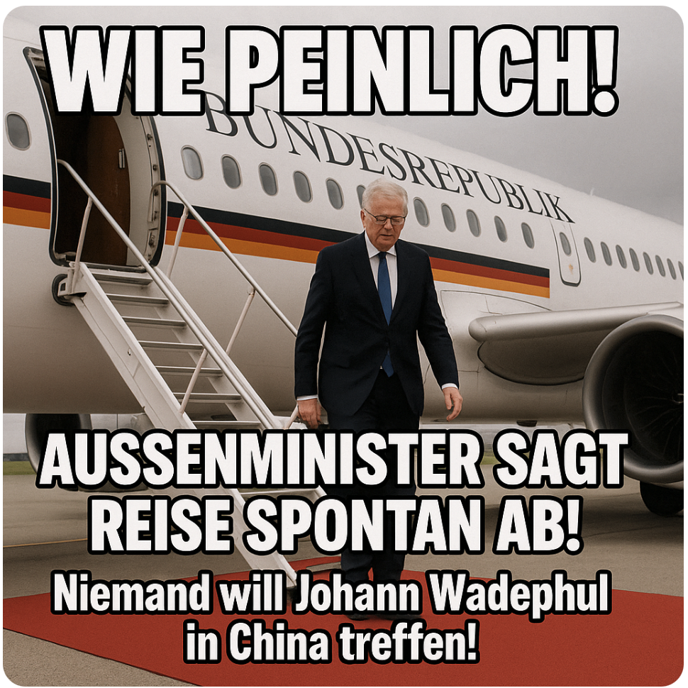 WIE PEINLICH! AUSSENMINISTER SAGT REISE SPONTAN AB!  Niemand will Johann Wadephul in China treffen!