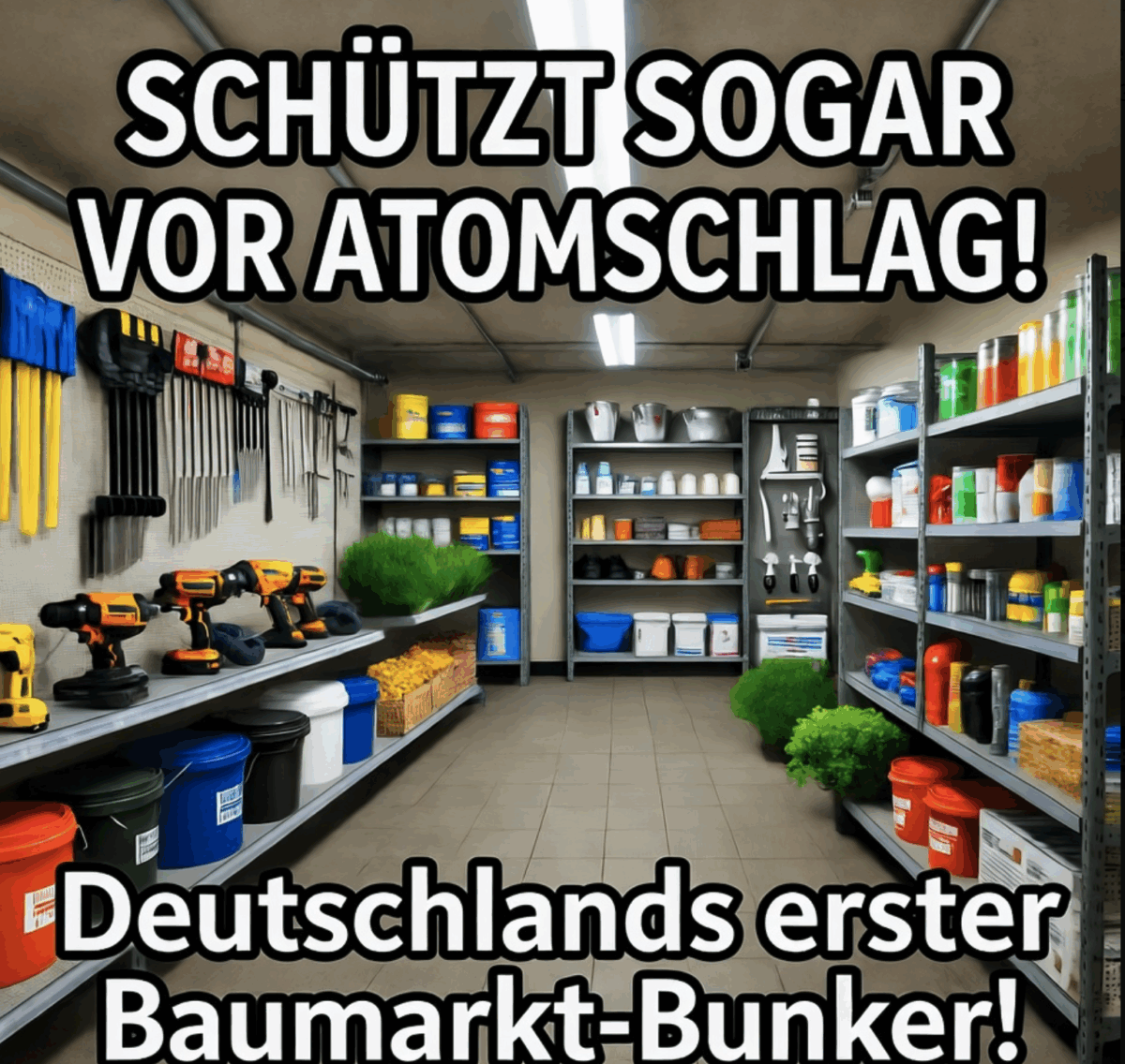 SCHÜTZT SOGAR VOR ATOMSCHLAG!Deutschlands erster Baumarkt-Bunker sorgt für Kopfschütteln und Kaufrausch