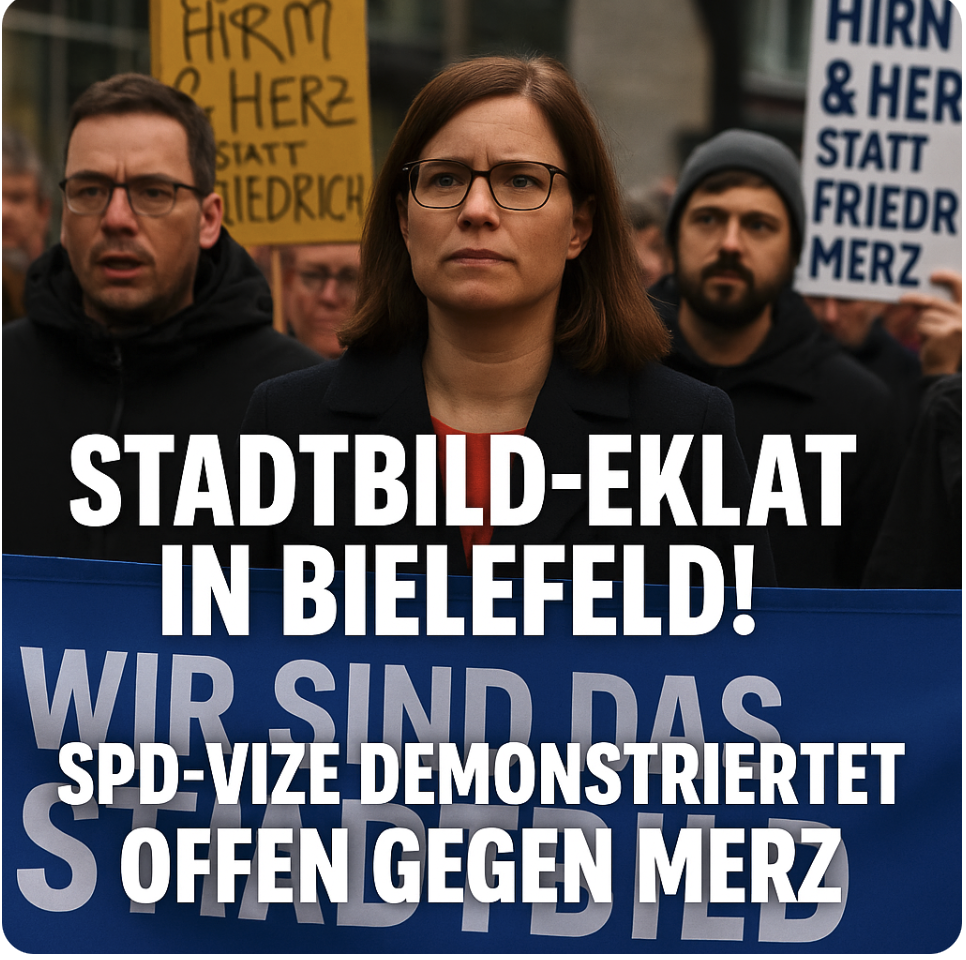Stadtbild-Eklat in Bielefeld! SPD-Vize demonstriert offen gegen Merz – Polit-Skandal auf offener Straße!