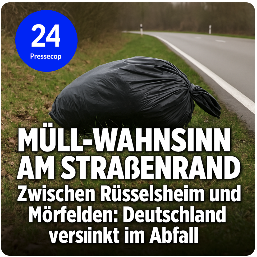 MÜLL-WAHNSINN AM STRAßENRAND! Zwischen Rüsselsheim und Mörfelden: Deutschland versinkt im Abfall!