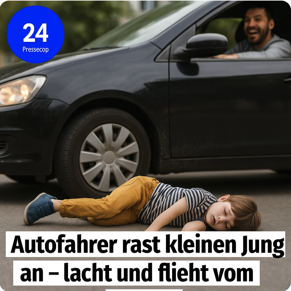 EISKALT UND OHNE HERZ!Autofahrer rast kleinen Jungen an – lacht und flieht vom Tatort!