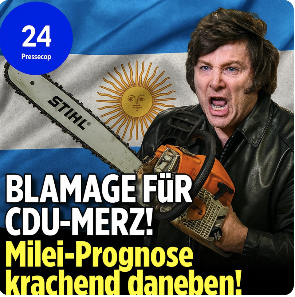 BLAMAGE FÜR CDU-CHEF!Friedrich Merz liegt mit  Milei-Prognose krachend daneben – Argentinier straft deutsche Arroganz ab!