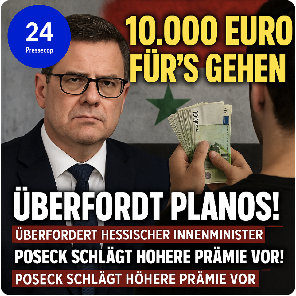 10.000 EURO FÜR’S GEHEN – POSECK PLANLOS!