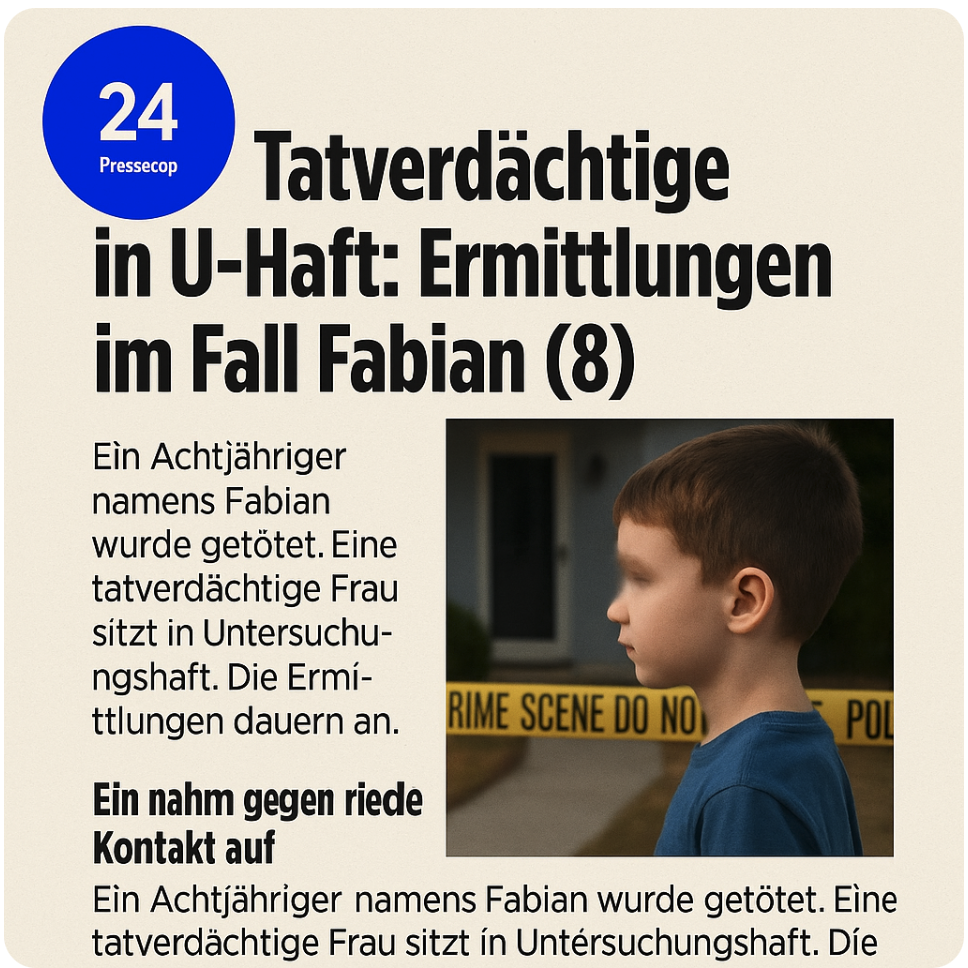 Tatverdächtige in U-Haft: Ermittlungen im Fall Fabian (8)
