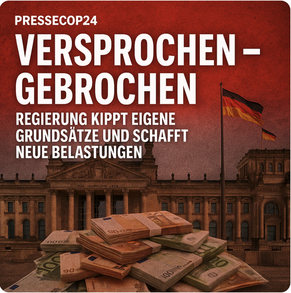 Versprochen – Gebrochen!Regierung kippt eigene Grundsätze und schafft neue Belastungen
