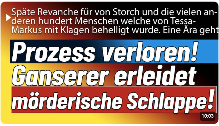 Aus die Maus! Prozess verloren weil Tessa noch ein Markus war!