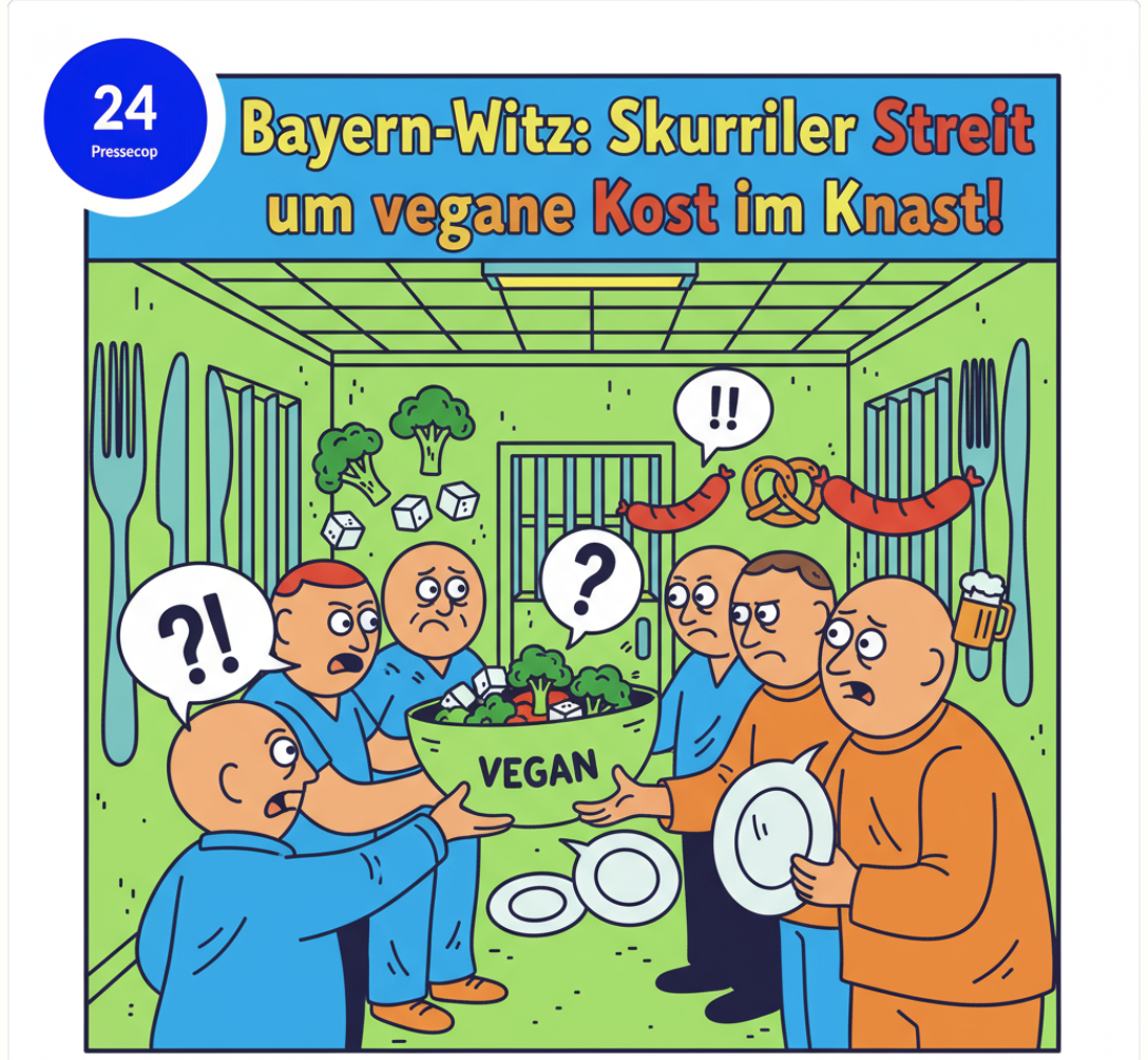 Bayern: Skurriler Streit um vegane Kost im Knast!