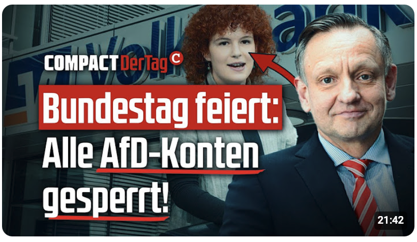 Bundestag feiert: Alle AfD-Konten gesperrt!