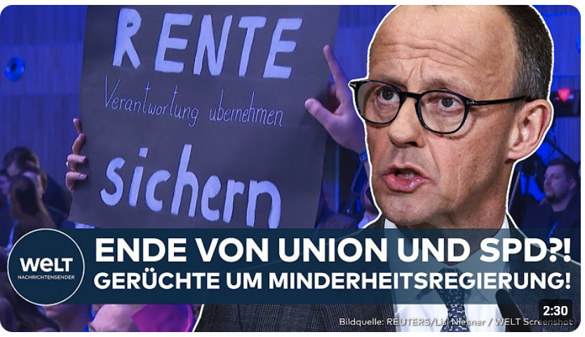 DEUTSCHLAND: Gerüchte um Minderheitsregierung! Bruch zwischen Union und SPD wegen Rentenpaket?
