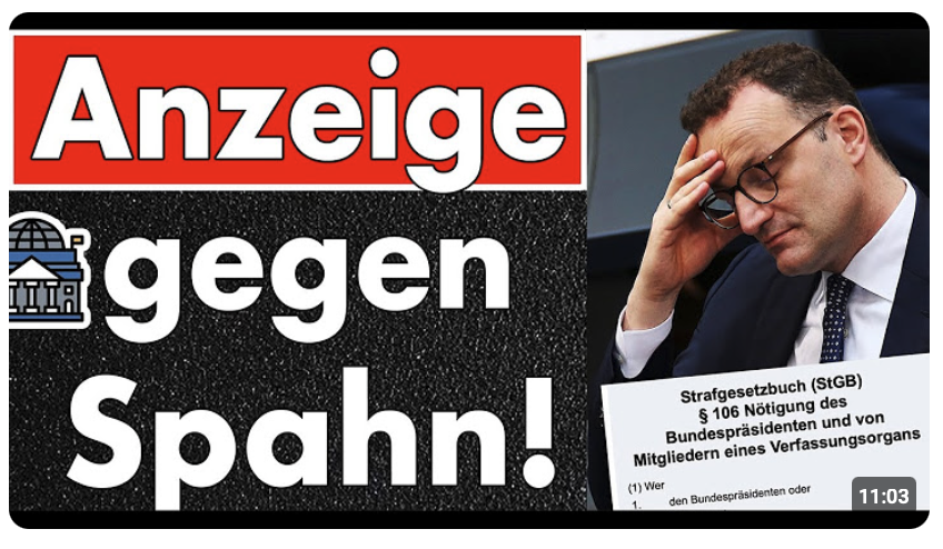 Hat Jens Spahn ein Verbrechen begangen? Anzeige liegt beim Generalbundesanwalt – es gibt Zeugen!