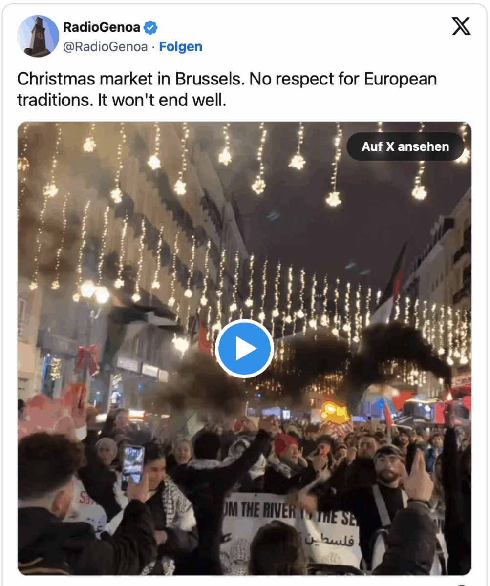 Wann wirst Du endlich wach? Muslime stören Weihnachtsmarkt-Eröffnung in Brüssel!